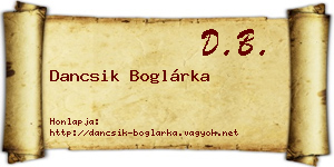 Dancsik Boglárka névjegykártya