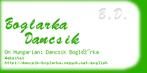 boglarka dancsik business card